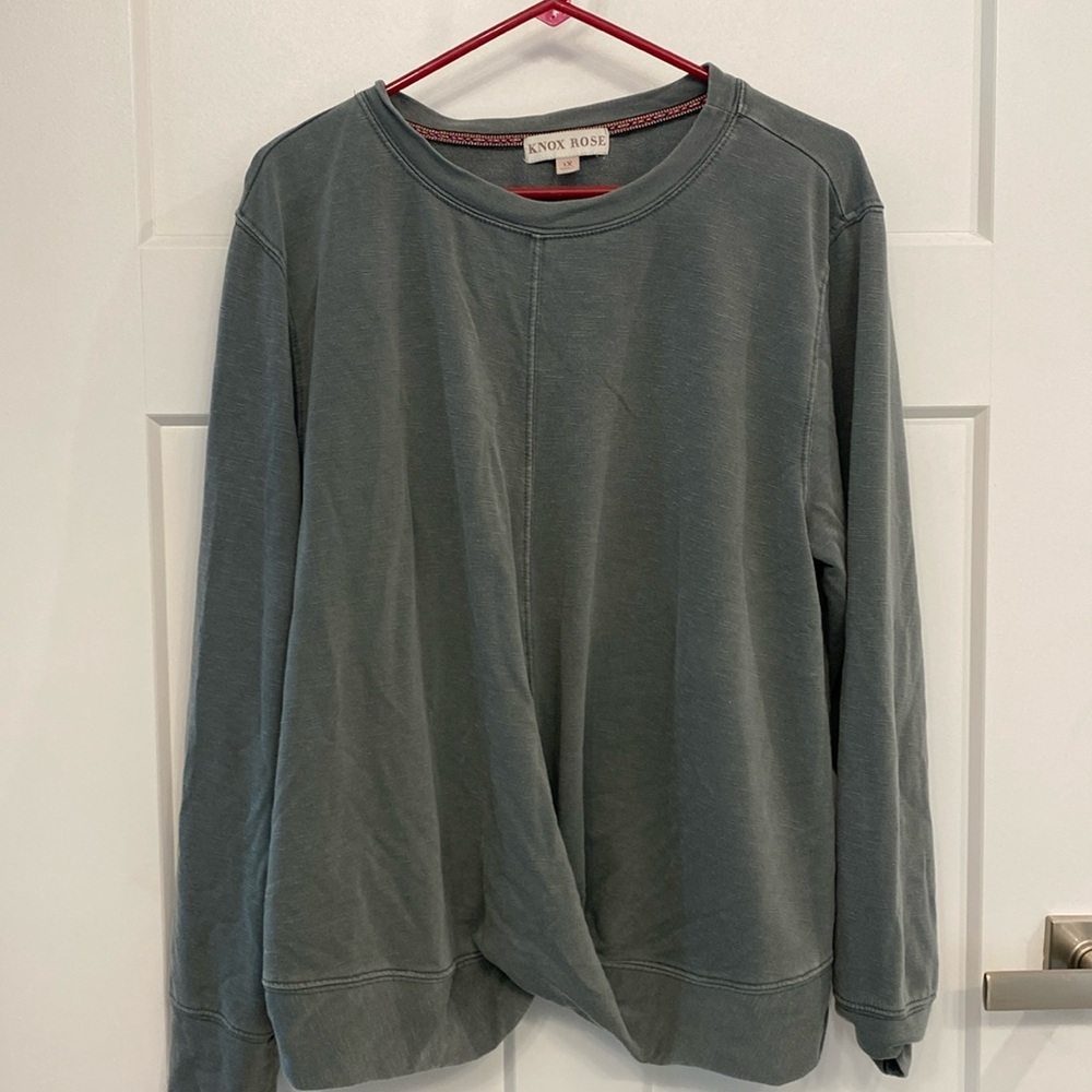 Womens 1x sweatshirt banded bottom